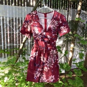 Flowered Pattern maroon tunic